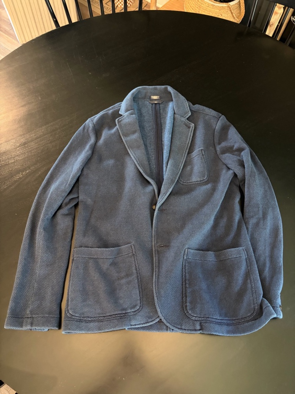 Faherty Navy Knit Sport Coat Blazer